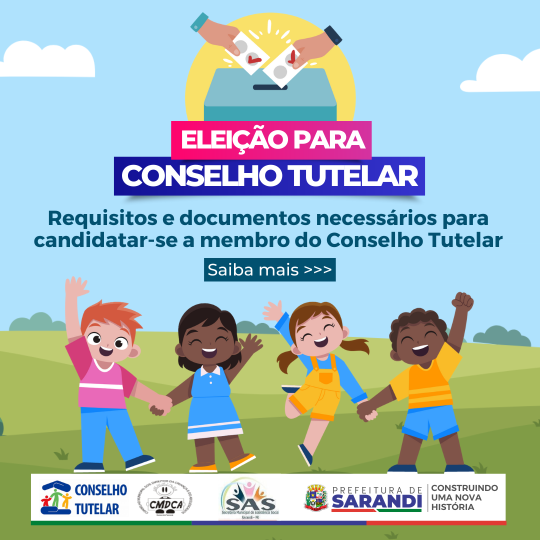Inscrições para eleição de conselheiros tutelares seguem abertas até 10 de maio